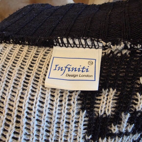 Infiniti Skull Knitted Black Cardigan Women's Size L/XL - Picture 4 of 5